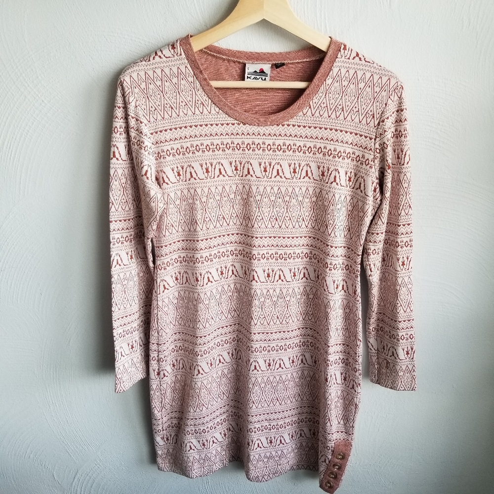 Kavu Aztec Tribal Knit Sweater Dress S